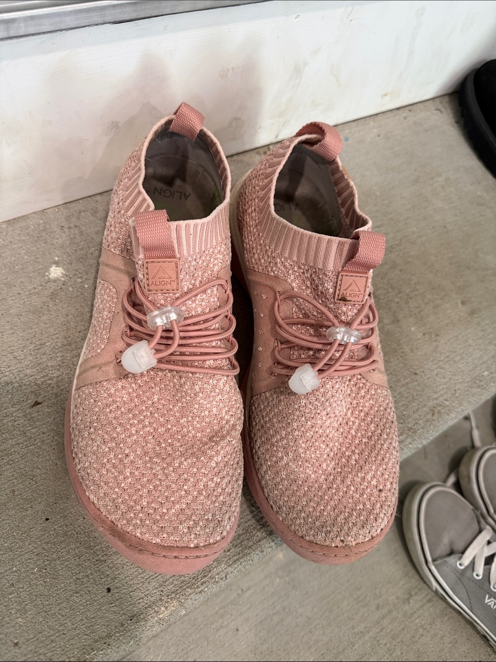 Nurse Mates Pink Knit Slip-On Athletic Shoes
